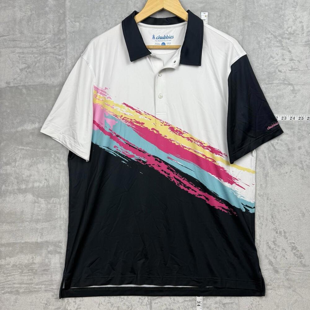 Chubbies Men’s Polo Shirts Tennis Performance Shirt Size XL Stretch Golf Summer